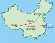 China tours including Lhasa of Tibet, Tibet Train Travel